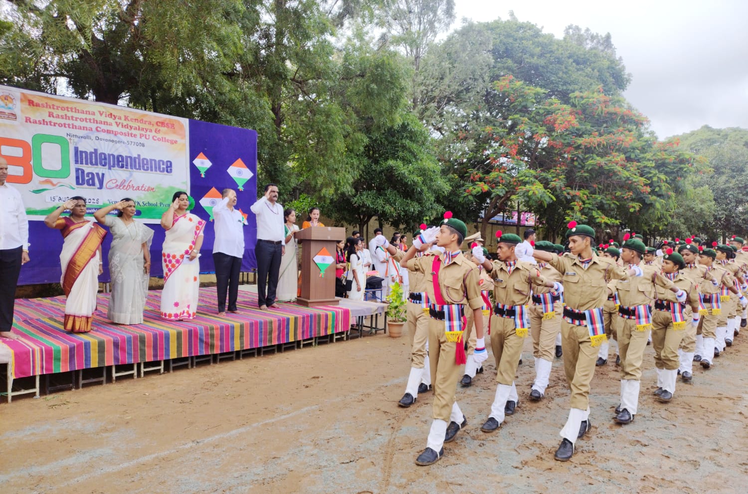 RVK Davanagere Celebrates 80th Independence Day with March Past, Cultural Programs, and Inspiring Addresses (7)